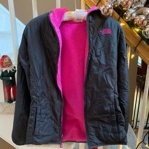Reversible  North Face Coat Pink/Gray